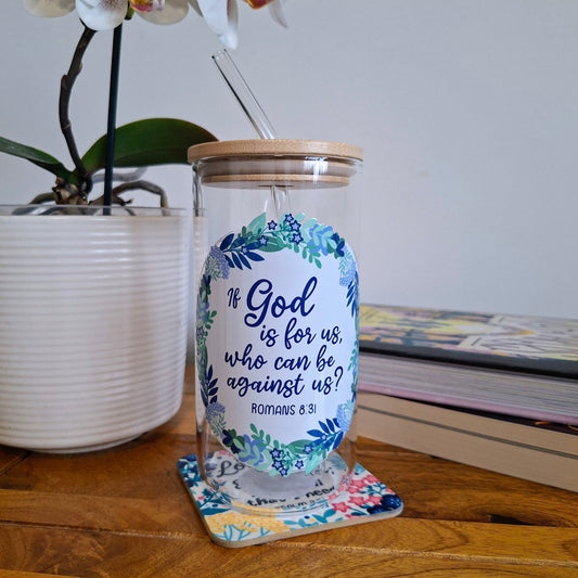 16oz God is for us Libbey Glass