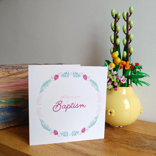 Pink Baptism Card