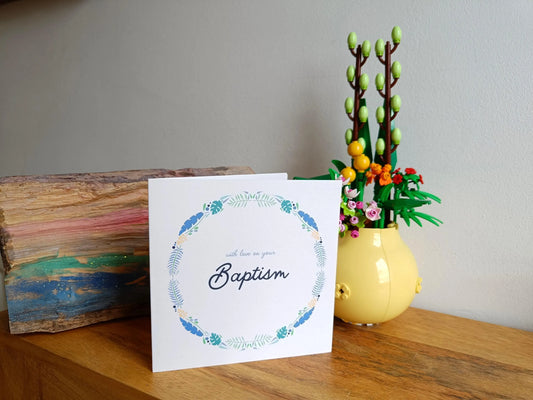 Blue Baptism Card