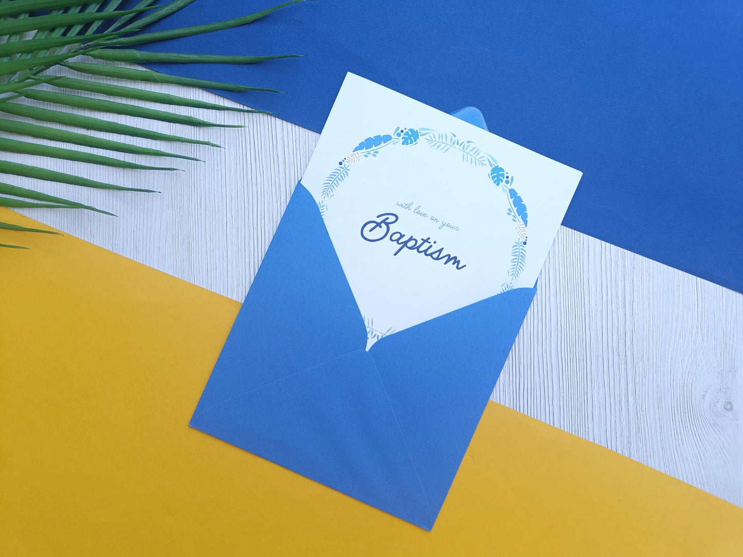 Blue Baptism Card