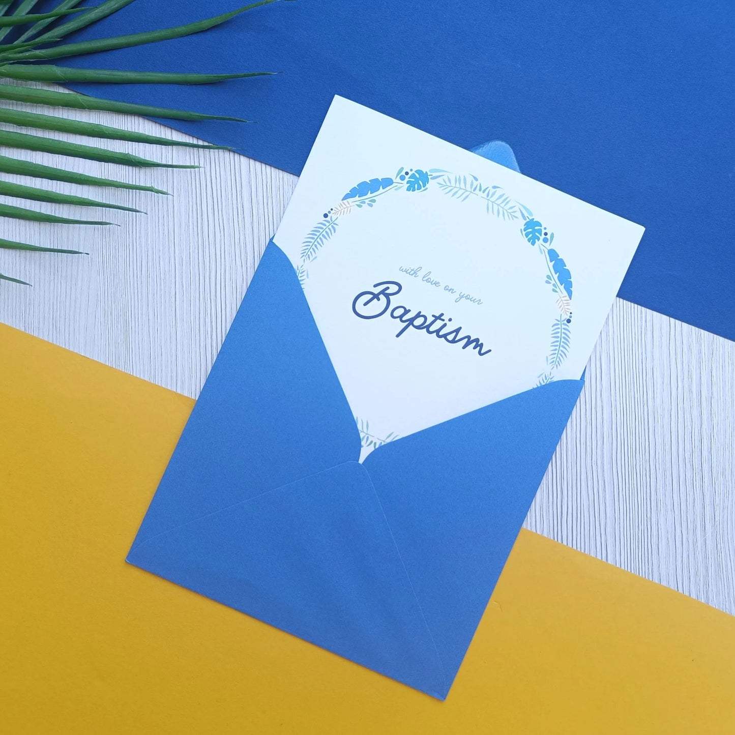 Blue Baptism Card