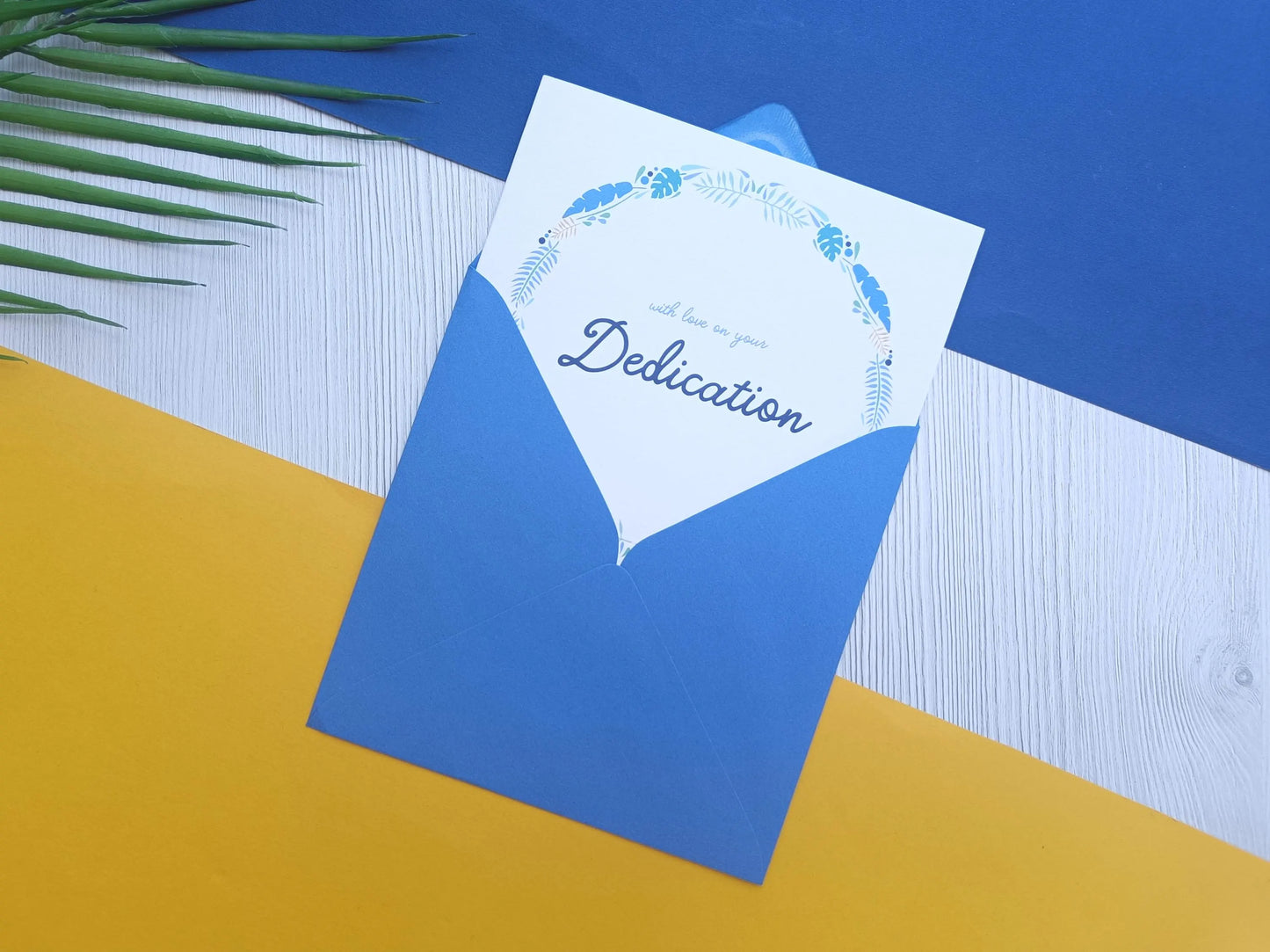 Blue Dedication Card