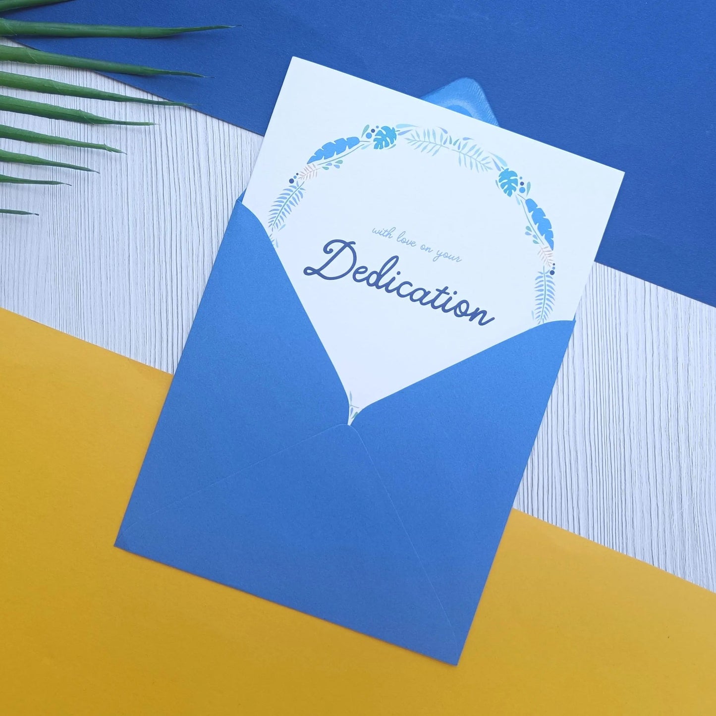 Blue Dedication Card