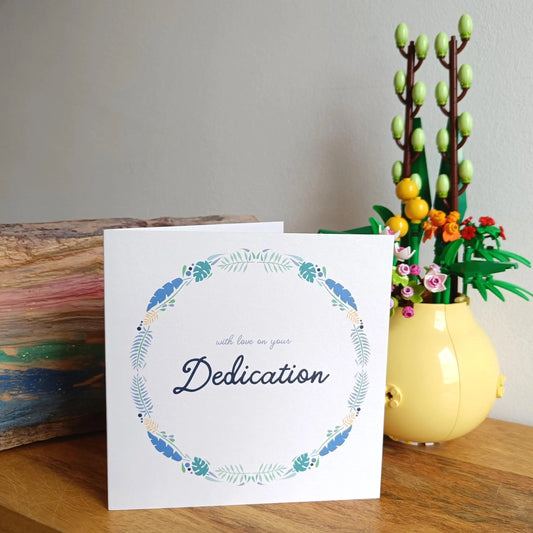 Blue Dedication Card