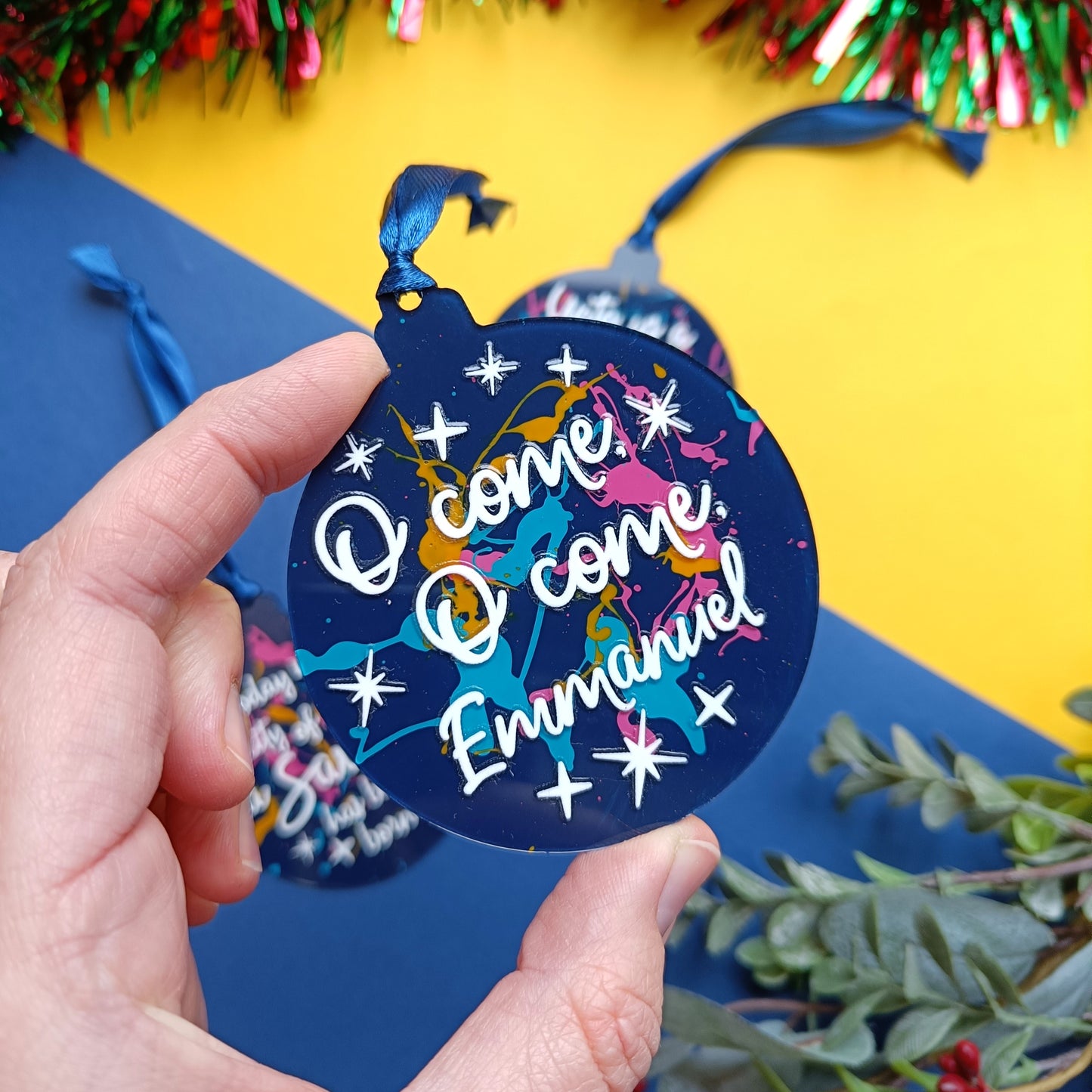 O come Emmanuel Acrylic Scripture Decoration