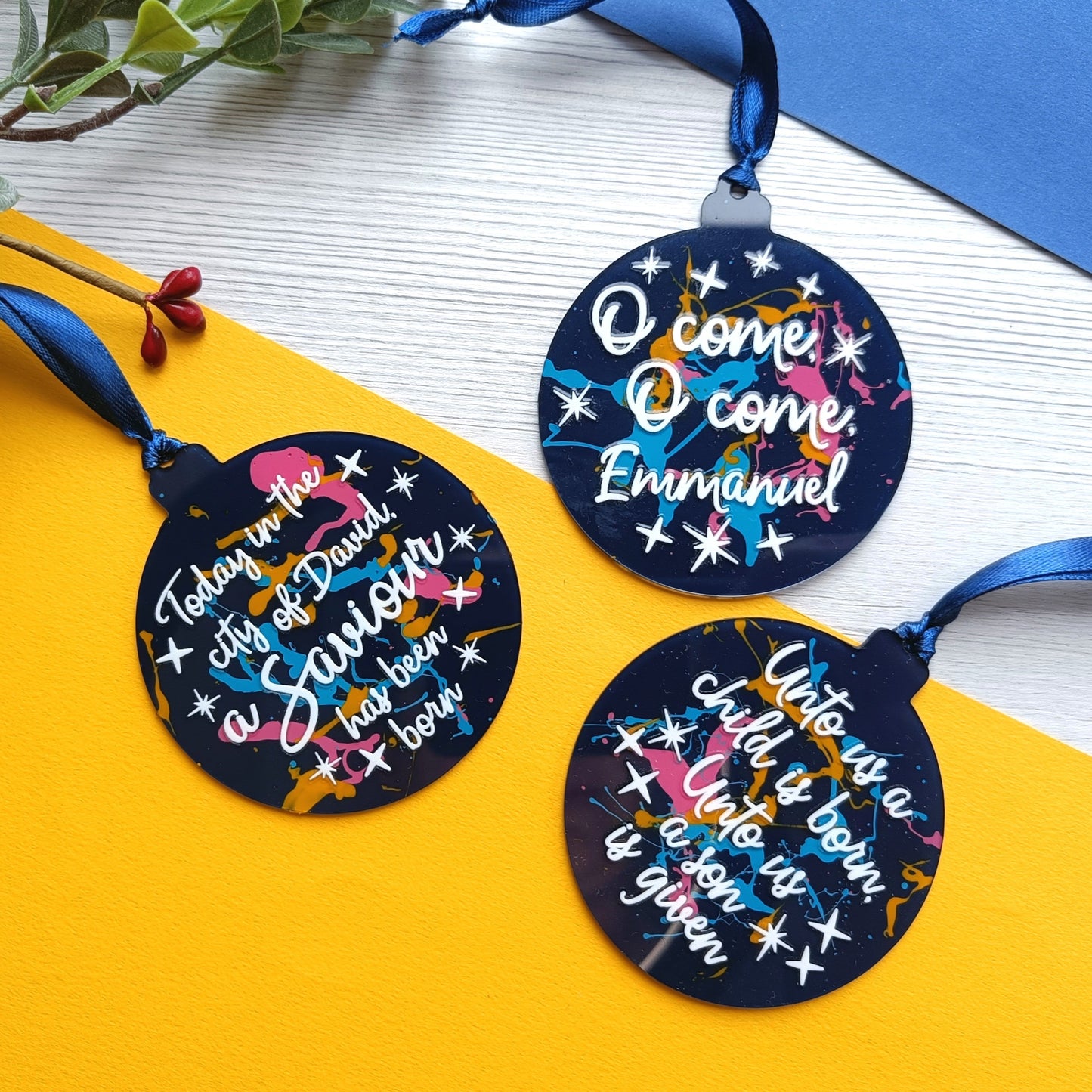 O come Emmanuel Acrylic Scripture Decoration