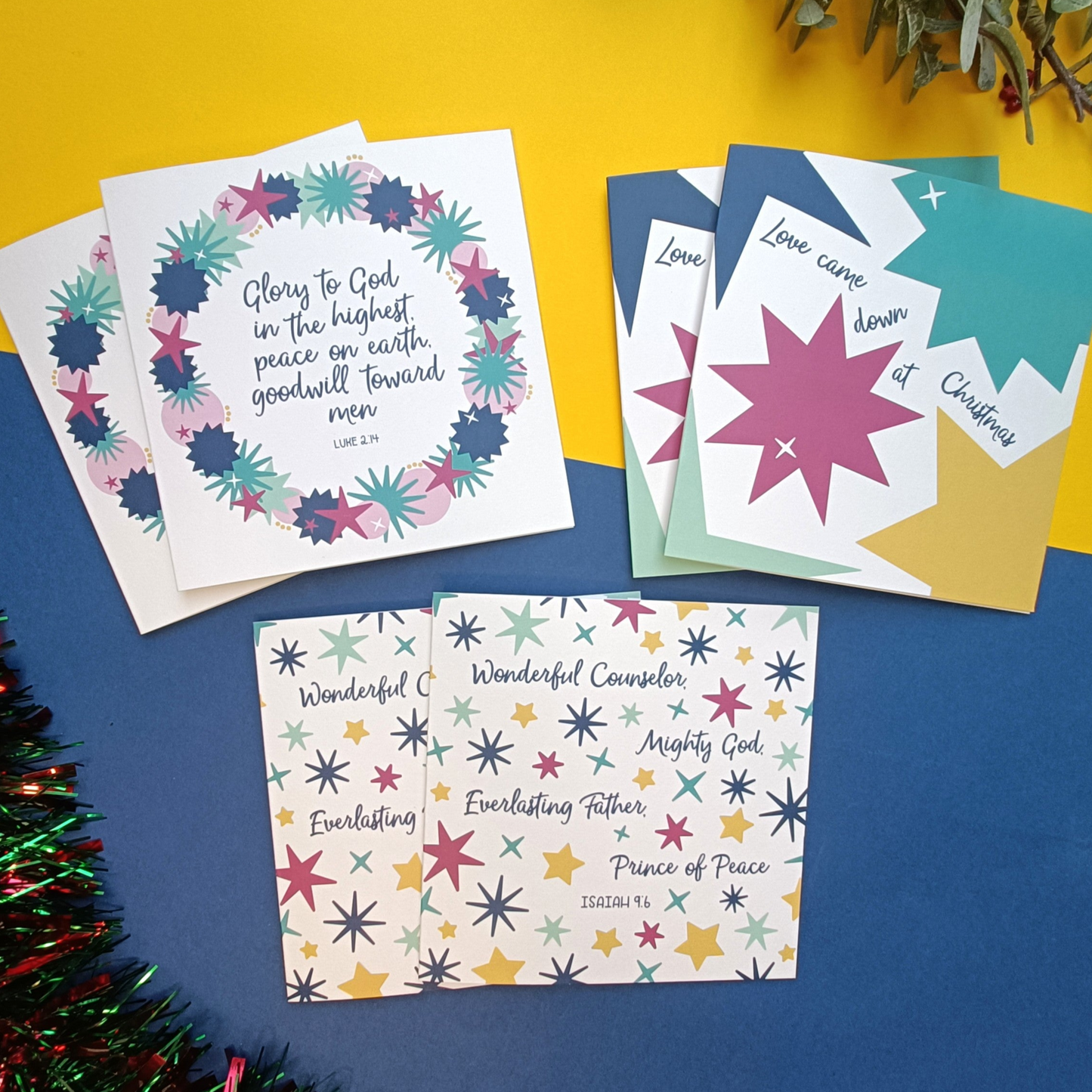 Christmas Cards Pack of 6 'Bright Stars'