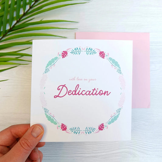 Pink Dedication Card
