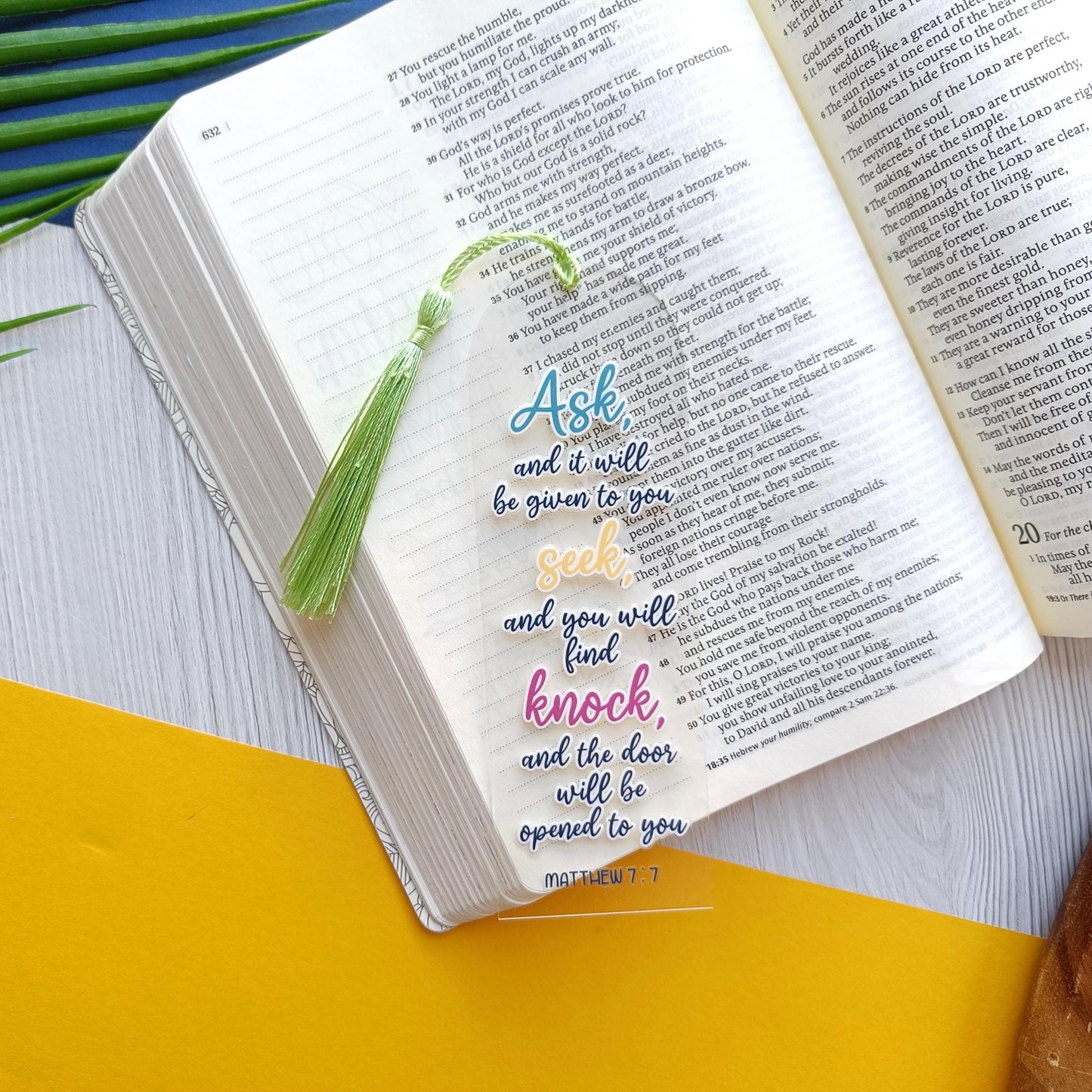 Ask, Seek, Knock Acrylic Bookmark