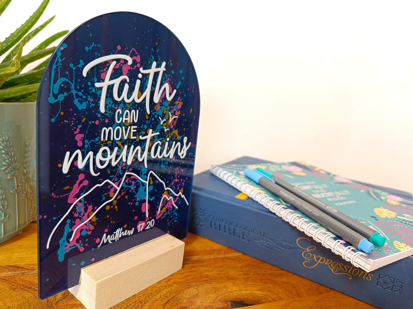 Faith Can Move Mountains Acrylic Sign
