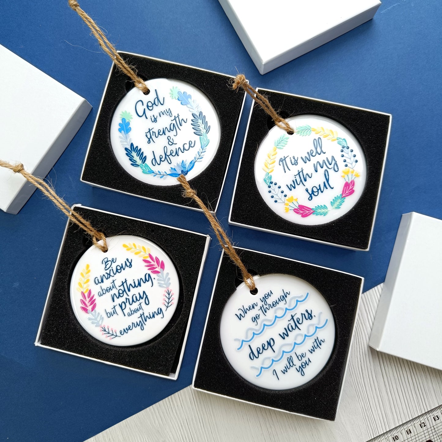 God is My Strength & Defence Ceramic Decoration