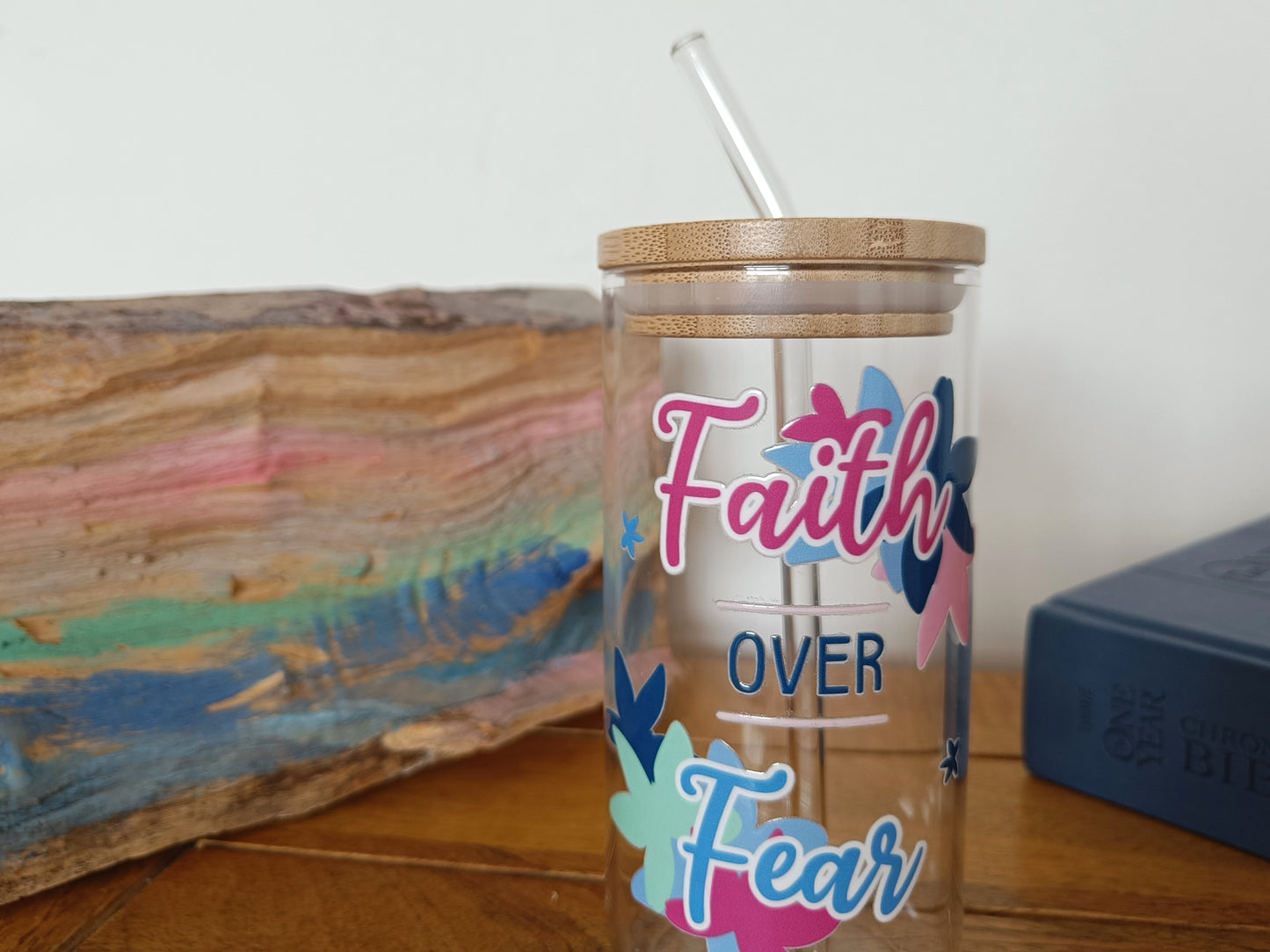 16oz Faith Over Fear Libbey Glass