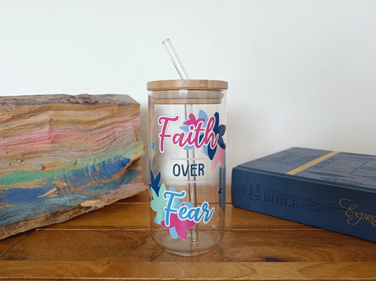 16oz Faith Over Fear Libbey Glass