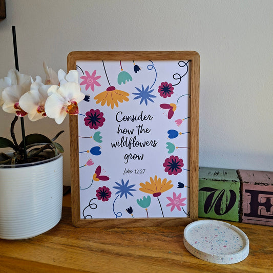 A4 Print - Luke 12:27 Consider How the Wildflowers Grow