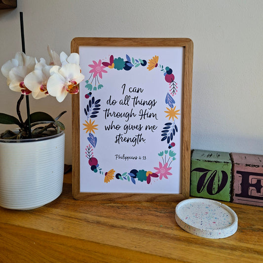A4 Print - Philippians 4:13 I Can Do All Things