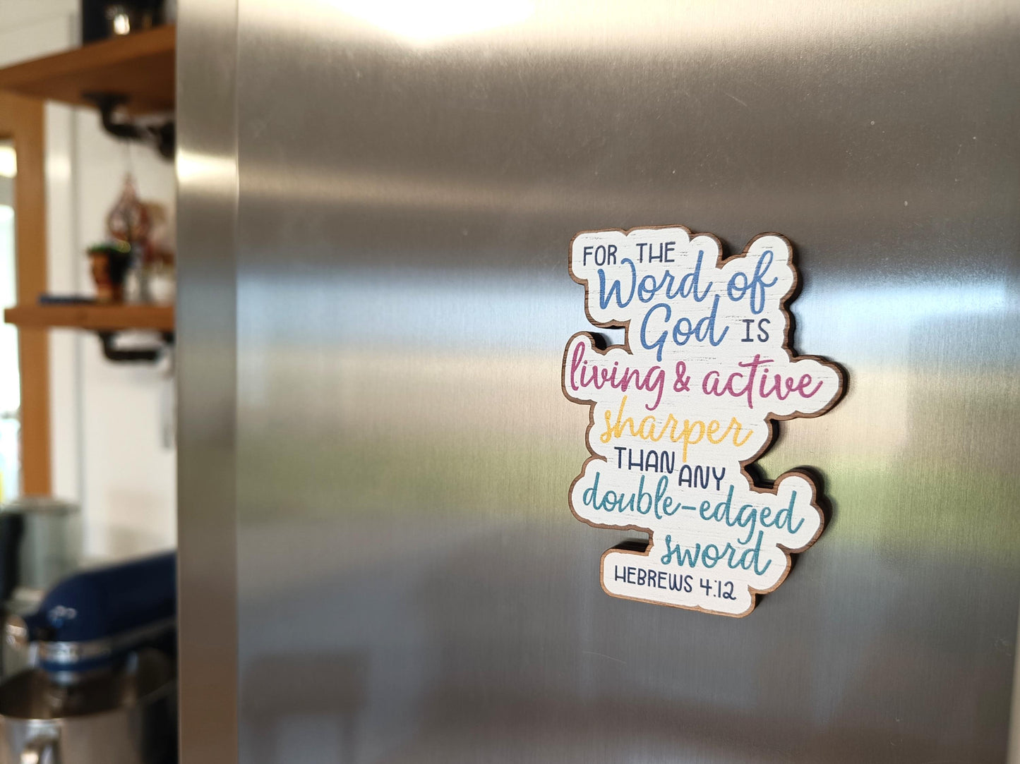 Hebrews 4:12 Scripture Wooden Magnet