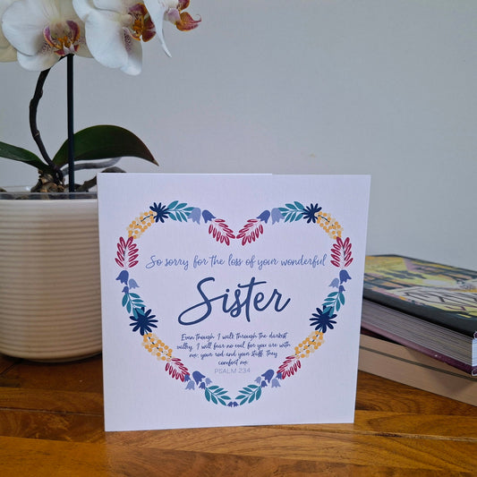 Loss of Your Sister Scripture Card - Psalm 23:4