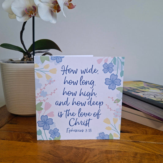 The Love of Christ Scripture Card - Ephesians 3:18