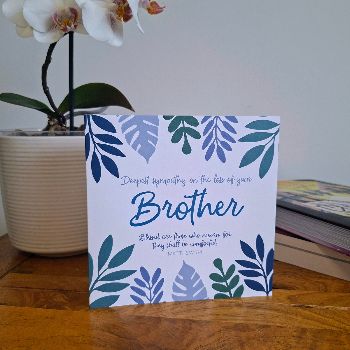 Deepest Sympathy on the loss of you Brother Scripture Card - Matthew 5:4