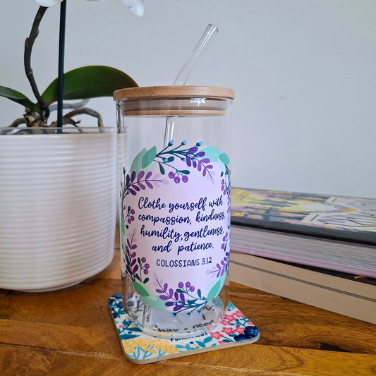 16oz Clothe yourself with Compassion Libbey Glass