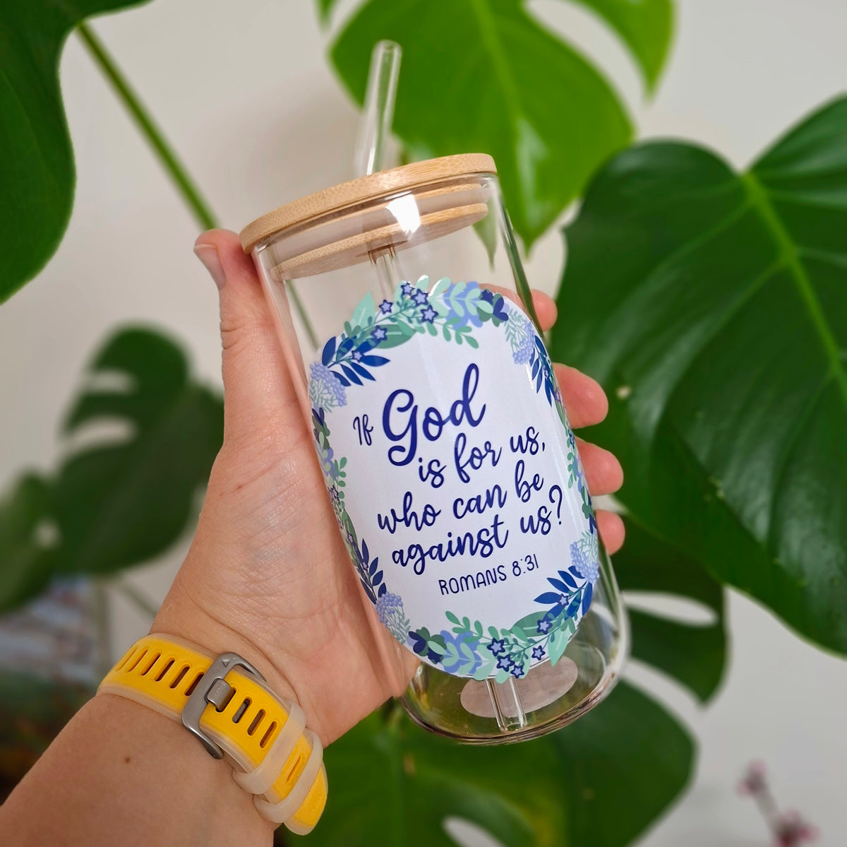 16oz God is for us Libbey Glass