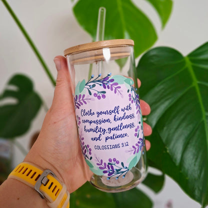 16oz Clothe yourself with Compassion Libbey Glass