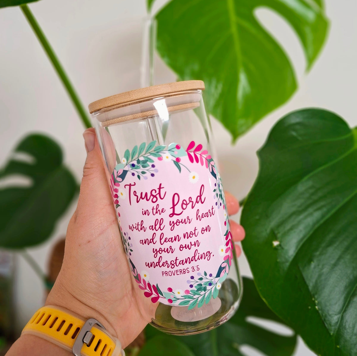 16oz Trust in the Lord Libbey Glass