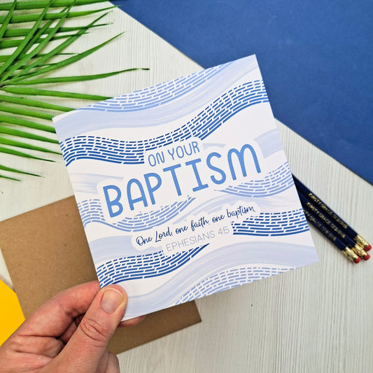 Baptism Waves Scripture Card - Ephesians 4:5