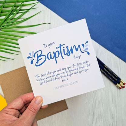 Baptism Splash Scripture Card - Numbers 6:24