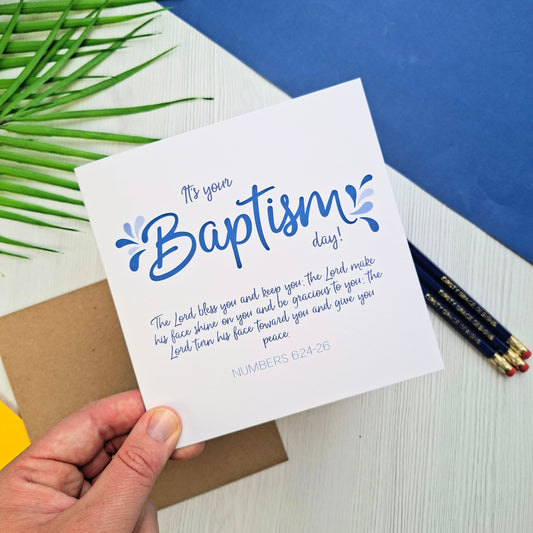 Baptism Splash Scripture Card - Numbers 6:24