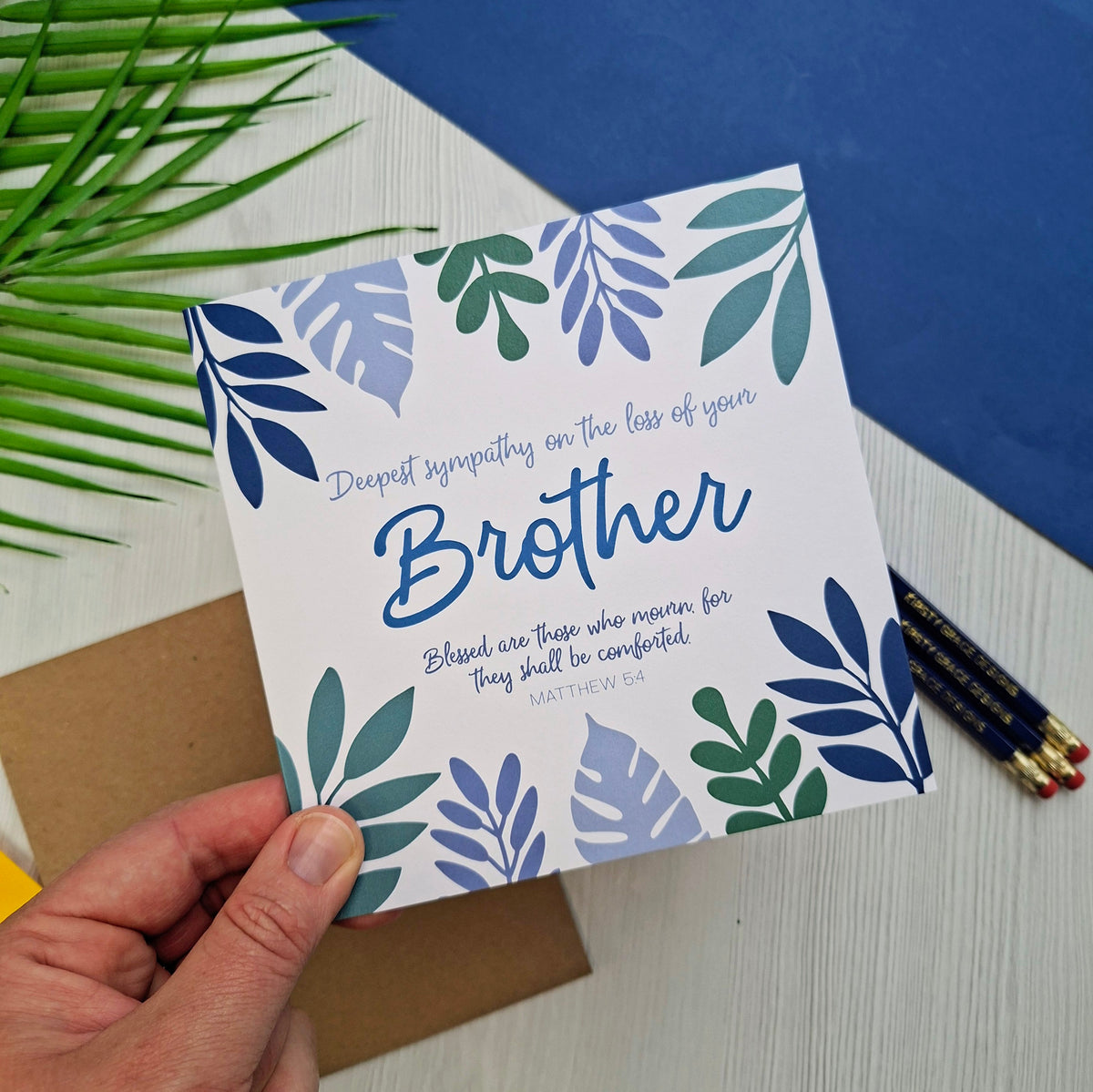 Deepest Sympathy on the loss of you Brother Scripture Card - Matthew 5:4