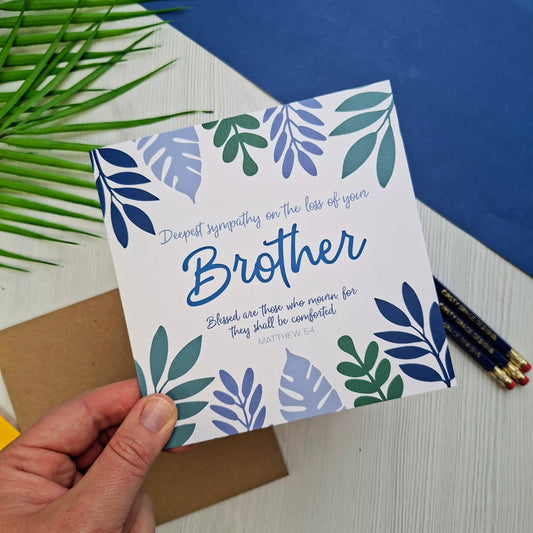 Deepest Sympathy on the loss of you Brother Scripture Card - Matthew 5:4