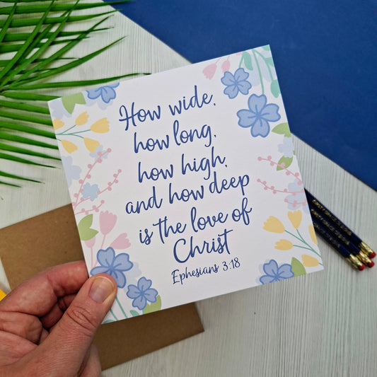 The Love of Christ Scripture Card - Ephesians 3:18