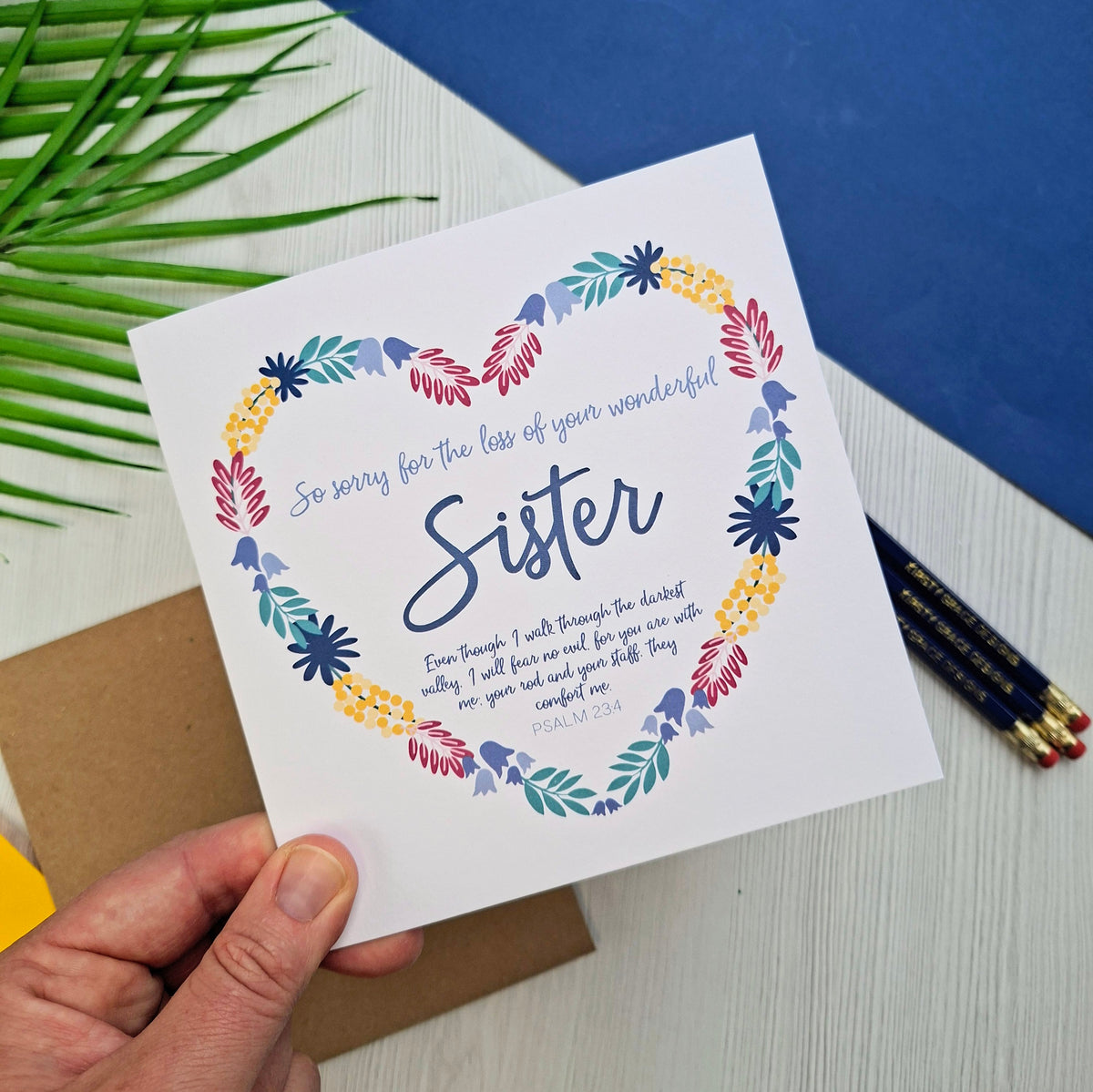 Loss of Your Sister Scripture Card - Psalm 23:4