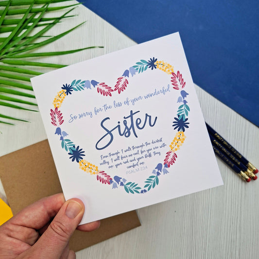 Loss of Your Sister Scripture Card - Psalm 23:4