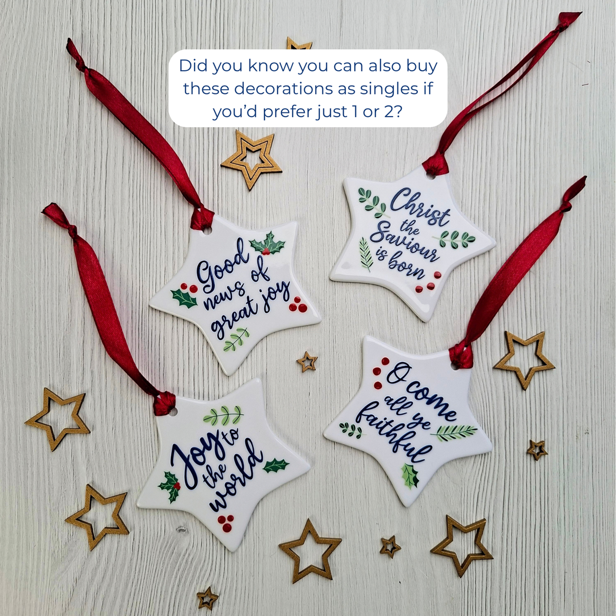 Ceramic Star Decoration Set of 4