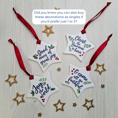Ceramic Star Decoration Set of 4