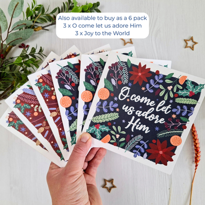 O Come let us Adore Him Christmas Card