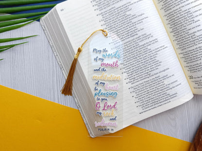 May the Words of My Mouth Acrylic Bookmark