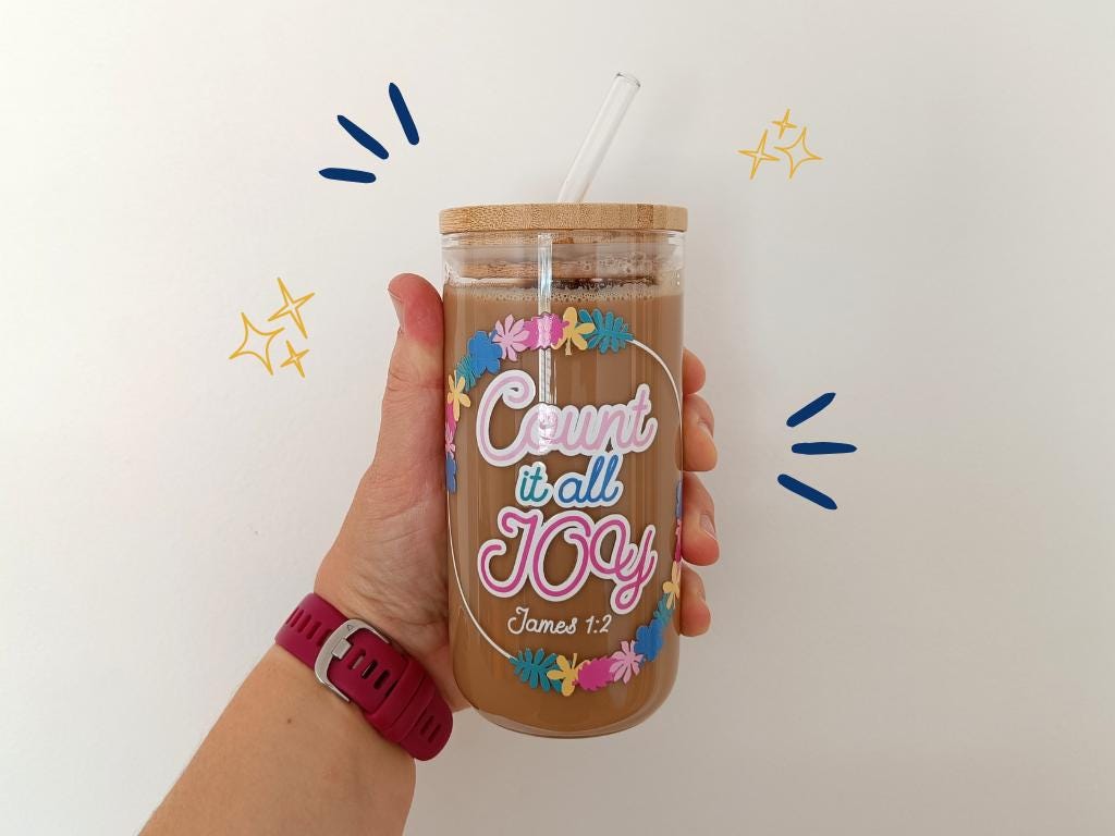 16oz Count It All Joy Libbey Glass