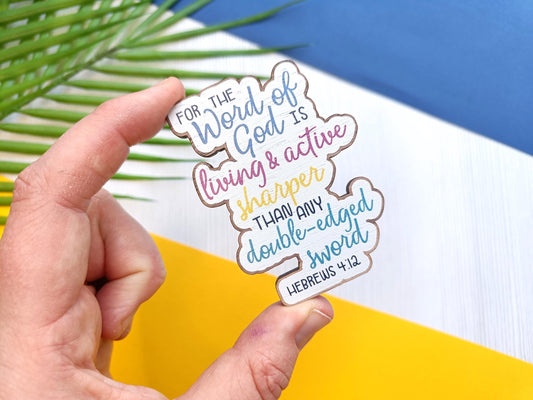 Hebrews 4:12 Scripture Wooden Magnet
