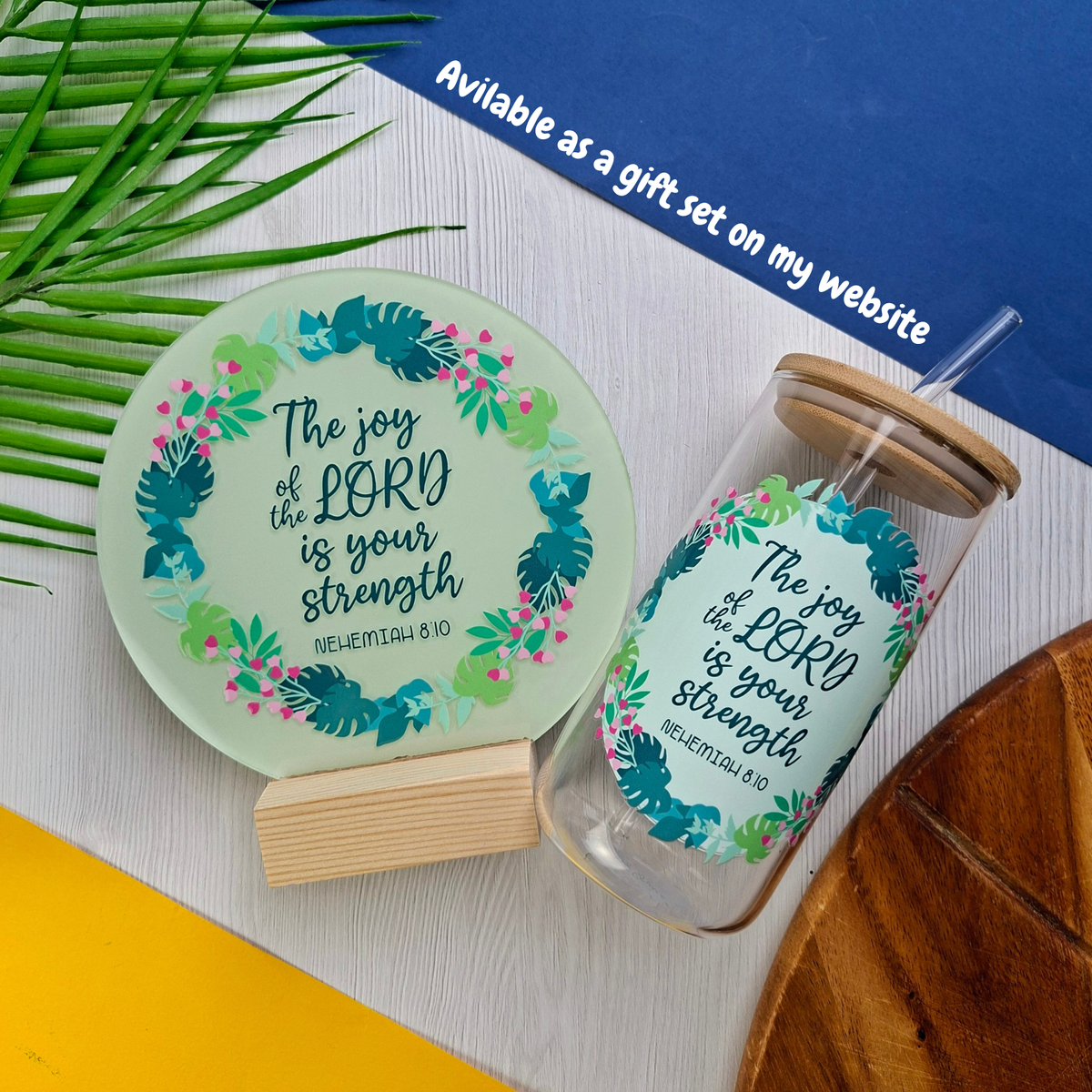 16oz The Joy of the Lord Libbey Glass