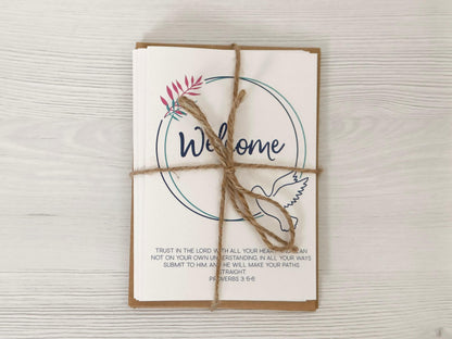 Pack Of 6 Church Welcome Cards