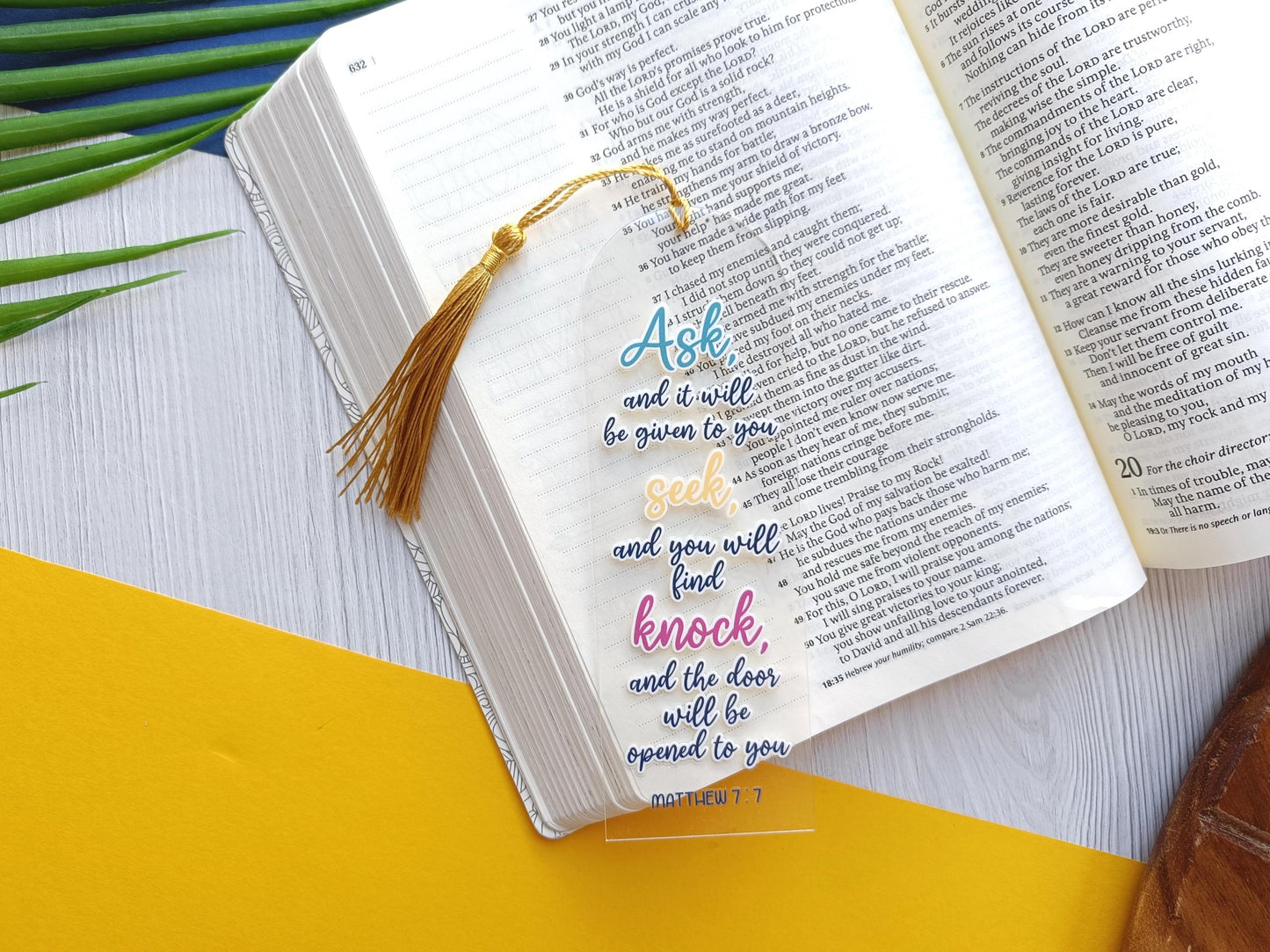 Ask, Seek, Knock Acrylic Bookmark