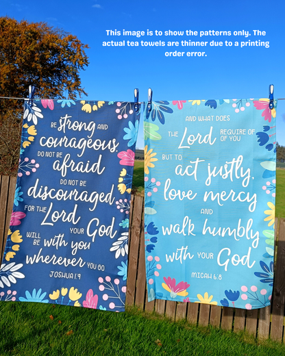 SECONDS Be Strong & Courageous (Joshua 1:9) Scripture Tea Towel