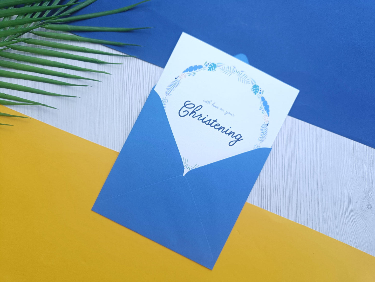 Blue Christening Card
