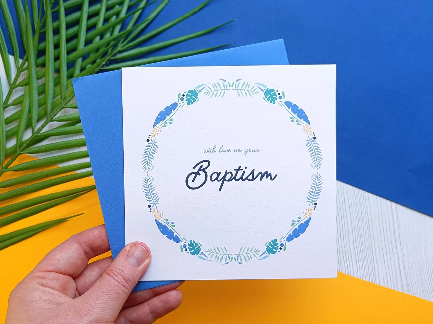 Blue Baptism Card