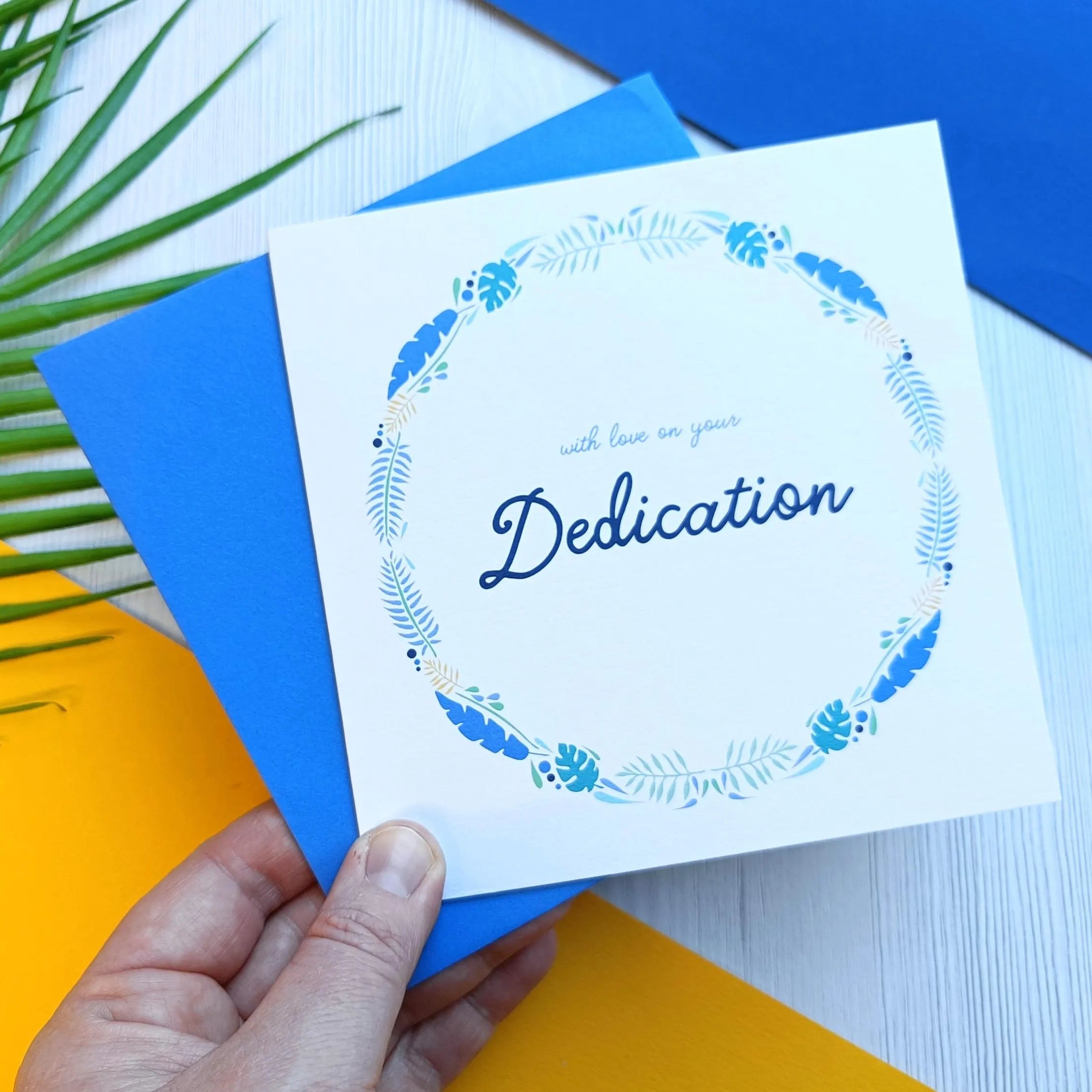 Blue Dedication Card – Kirsty Grace Designs
