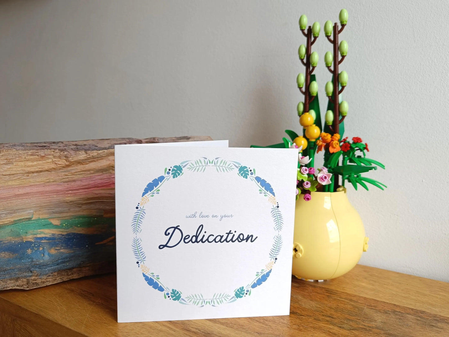 Blue Dedication Card
