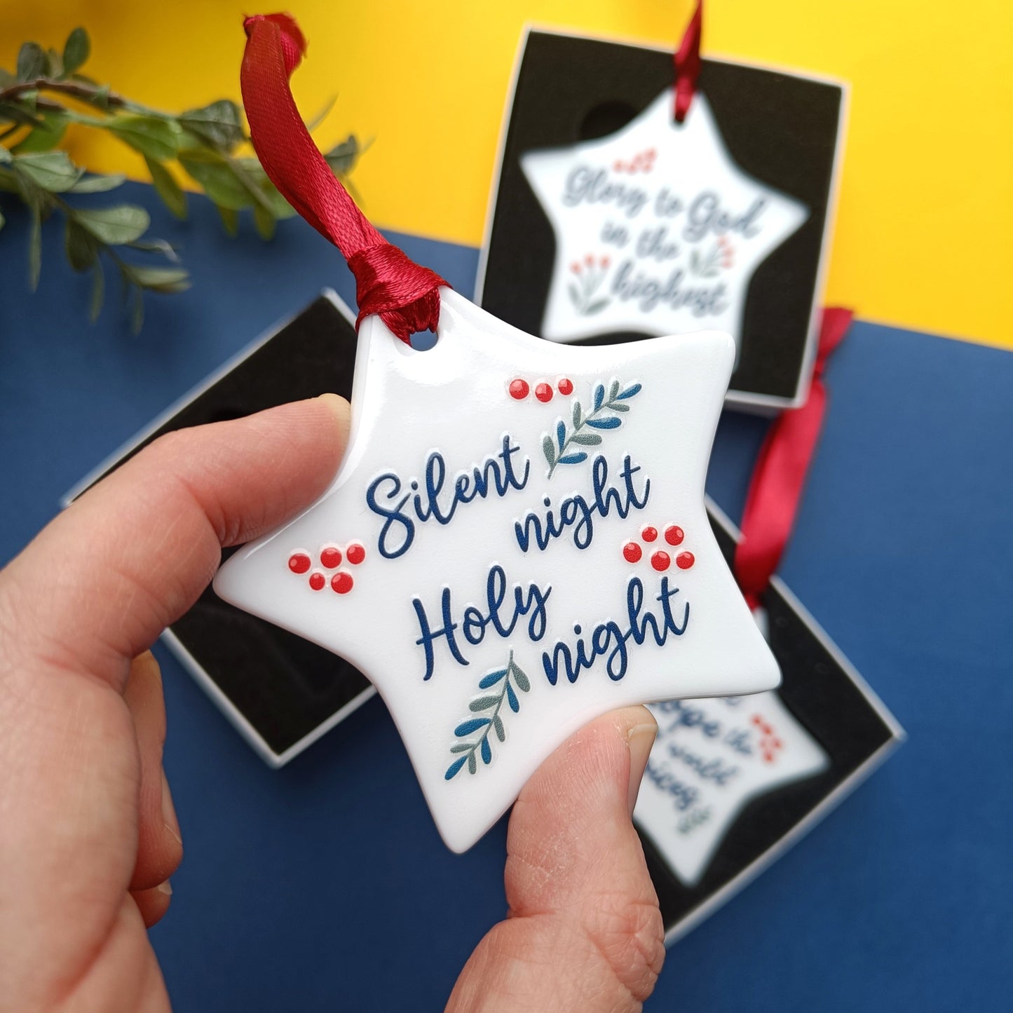 Silent night Ceramic Star Decoration